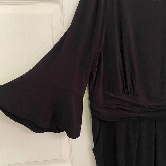 Eliza J Women's NWOT Black Flounce Sleeve Pockets Sheath Stretch Dress Size 20W - Picture 5 of 9